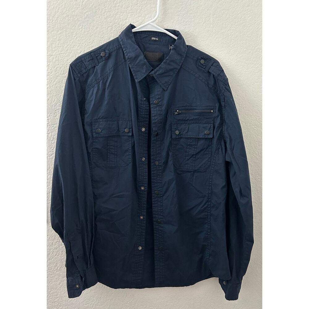 Bundle Steve's Jeans H&M Blue Long Sleeve Button Up Long Sleeve Shirt Size XL - Picture 2 of 8